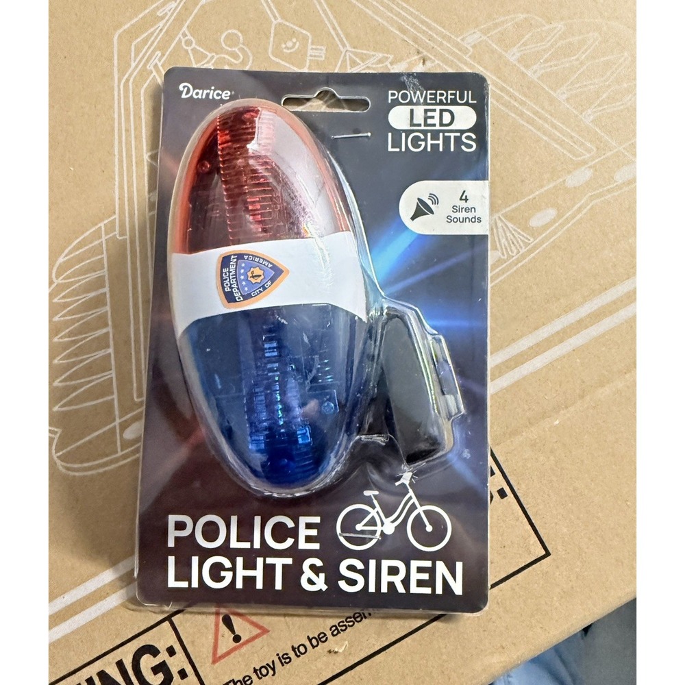 Darice Police Light & Siren LED Head & Tail Light Set Flashing Blue/Red